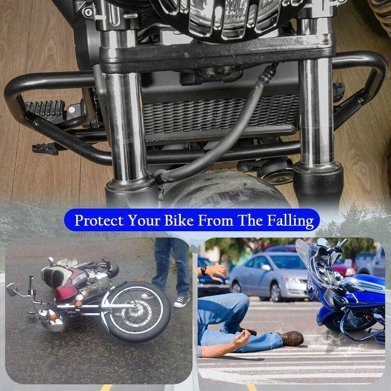 Fayedenicy Black Highway Bars for CMX500 Rebel 17-24, Motorcycle Steel Engine Guard Bumper Crash Bar Frame Falling Protector for H-onda Rebel CMX 500 Rebel500 2017 2018 2019 2020 2021 2022 2023 2024 - Image 2